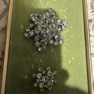 Elegant Crystal Brooch and extra smaller brooch